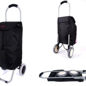 6958 BLACK 2 WHEEL SHOPPING TROLLEY