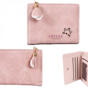 7140 PINK SML PU PERSE WITH CAT FEATURES