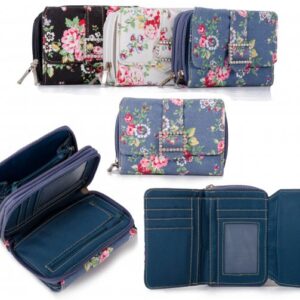 PU-40 BLUE 2 ZIP PURSE W/ CREDIT CARD HOLSTERS