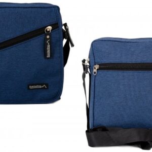 JBMB03 BLUE CROSSBAG W/ FLAP & 3 ZIPS