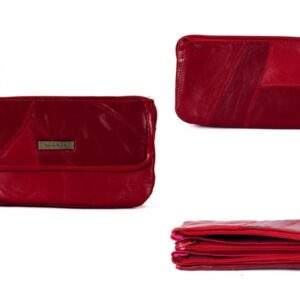 4684 RED LEATHER PATCHWORK PURSE