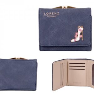 7143 DARK BLUE PU PURSE WITH SHOE EMBLEM