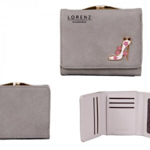 7143 GREY PU PURSE WITH SHOE EMBLEM