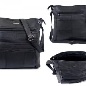 1908 LRG TOP ZIP S.NAPPA BAG WTH 3 FRONT & BACK ZIP