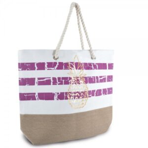 BB1015 STRIPED BAG WITH PINEAPPLE PURPLE