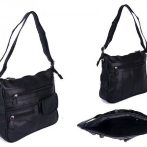 JBHB2555 BLACK PATCHWORK XBDY WITH 4 ZIPS & VELCRO POCKET