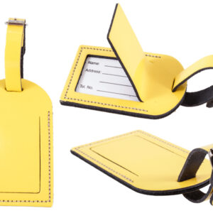 Leather Luggage Tag Yellow Gl.