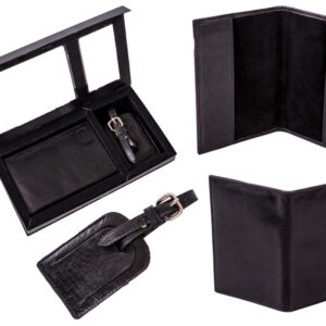 RY1002 BLACK Passport Cover & Luggage Tag