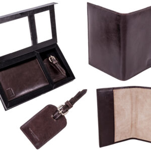 RY1002 BROWN Passport Cover & Luggage Tag