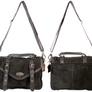 TAN/BLACK Twist Lock Shoulder Bag