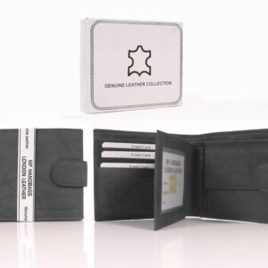 022 BLACK LONDON LEATHER RFID WALLET