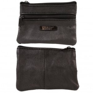 1473 BLACK SMALL S.NAPPA COIN PURSE, FRONT ZIP, KEYRING