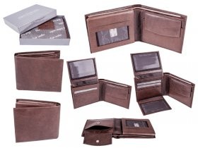 1011 TAN - RFID CARD PROTECTION GENUINE 100% R LEATHER WALLET