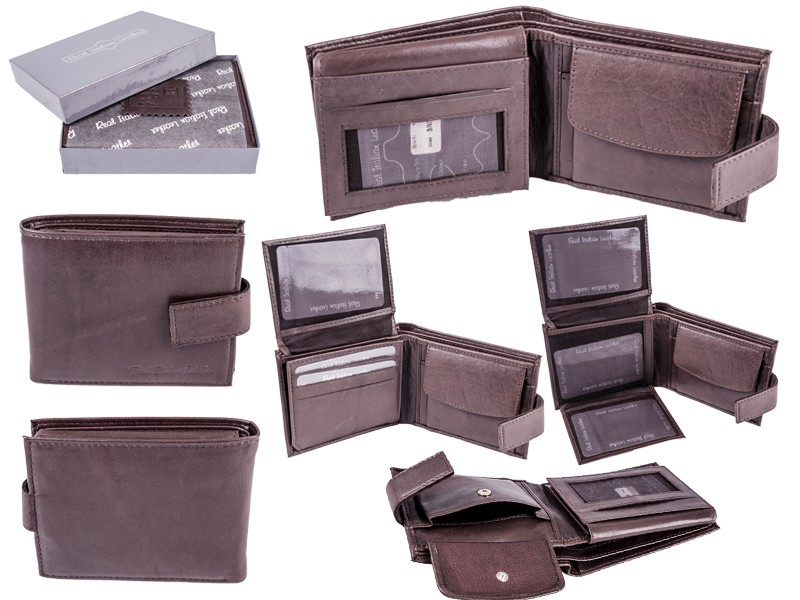 1063 TAN - RFID CARD PROTECTION GENUINE 100% R LEATHER WALLET
