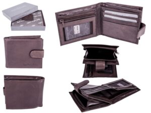 1180 BROWN - RFID CARD PROTECTION GENUINE 100% R LEATHER WALLET
