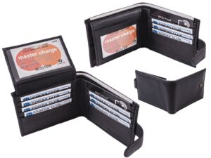 1189 GENUINE LEATHER BLACK WALLET RFID PROOF