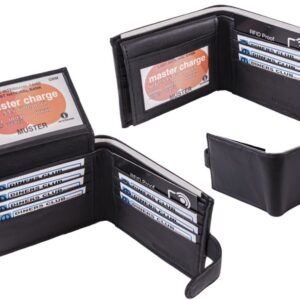1189 GENUINE LEATHER BLACK WALLET RFID PROOF