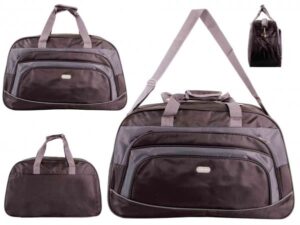 163M BLACK/GREY MEDIUM HOLDALL UNISEX BAG WITH ADJUSTABLE STRAP
