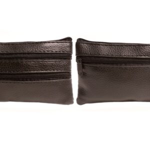 1506 BLACK GRAINED PU PURSE WITH 4 ZIPS & KEYRING