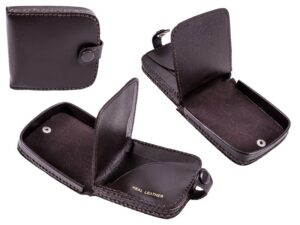 1591 DARK BROWN SQUARE TRAY PURSE WALLET NOTE SECTION