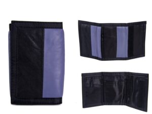 1893 BLUE LEATHER TRI FOLD WALLET
