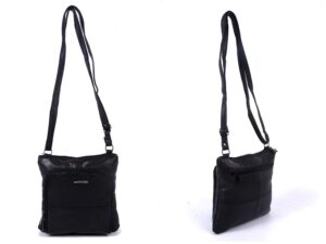 1902 BLACK X-BDY S.NAPPA BAG, TOP ZIP, FRNT ZIP RND P