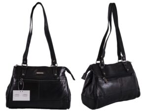 1940 - BLACK TWIN HANDLE TOP ZIP S.NPPA BAG, FRNT & BCK