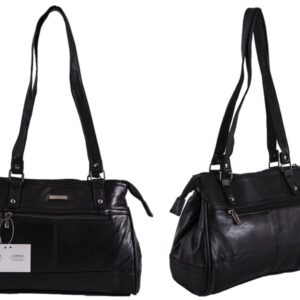 1940 - BLACK TWIN HANDLE TOP ZIP S.NPPA BAG, FRNT & BCK