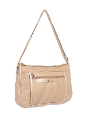 1968 LIGHT BEIGE S.NAPPA DBLE TOP ZIP BAG