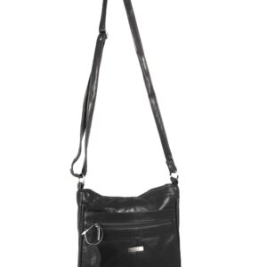 1987 BLACK MULTI ZIP S.NAPPA ACROSS-THE-BODY BAG