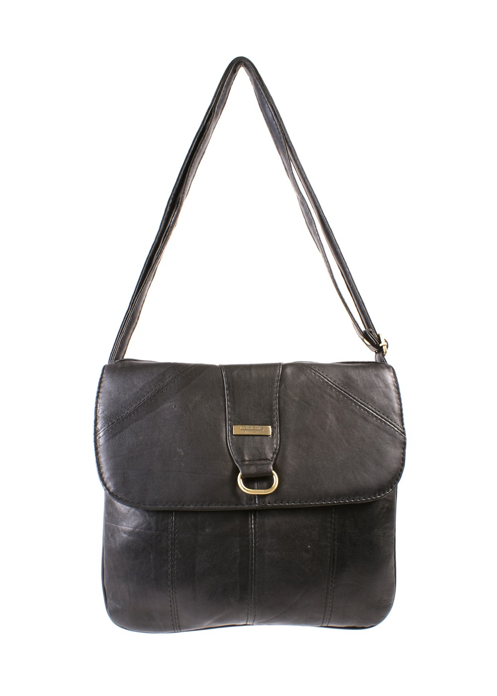 1988 - BLACK S.NAPPA ACROSS-THE-BODY BAG WTH FRNT FLAP