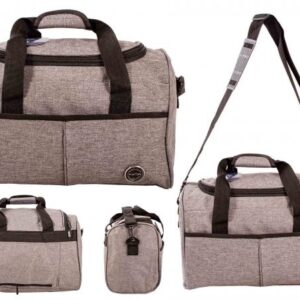 2638 GREY POLYESTER HOLDALL & TROLLEY ATTACHABLE BAG