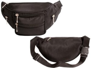 2045 MICROFIBRE BUM BAG SIX ZIP BLACK