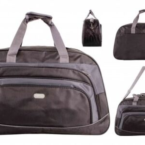 163L BLACK/GREY LARGE HOLDALL UNISEX BAG WITH ADJUSTABLE STRAP