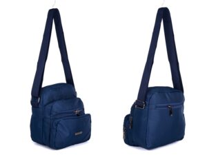 2451 DARK TEAL LORENZ SHOULDER BAG WITH 5 ZIPS