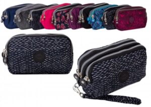 2509 BLACK FLECKS LARGE TRIPLE ZIP ROUND PURSE