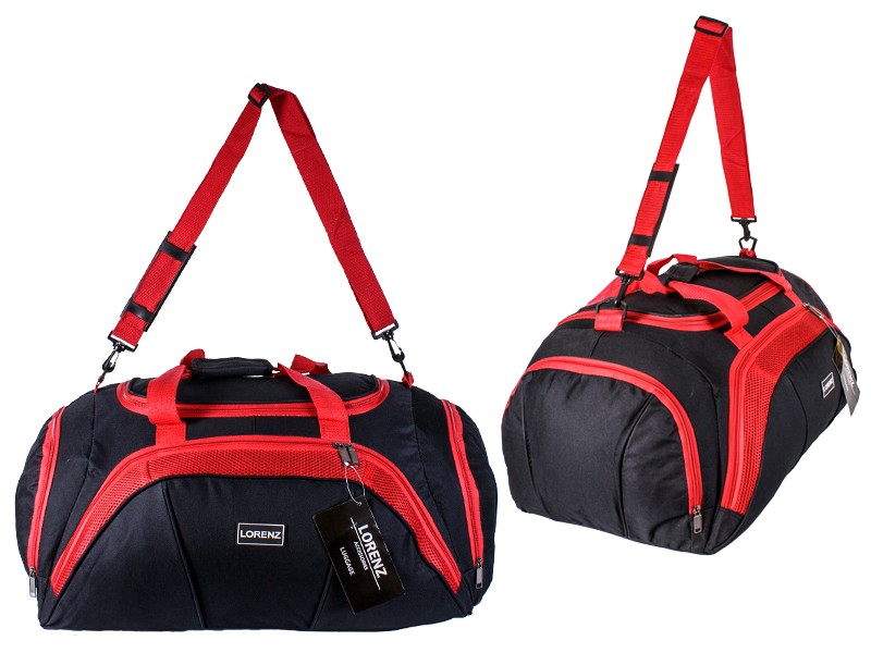 2631 BLACK/RED 24" HOLDALL WITH FRONT POCKET&SIDE POCKET