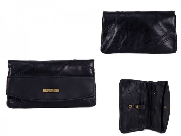 4614 BLACK 100% LEATHER PURSE