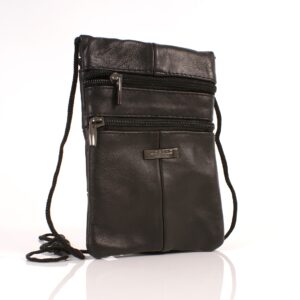 3700 BLACK COW HIDE NECK PURSE