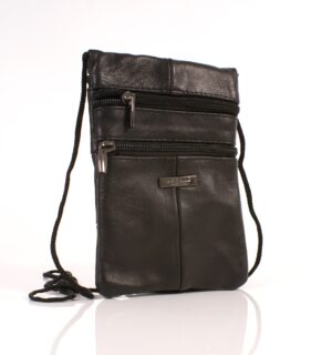 3700 BLACK COW HIDE NECK PURSE