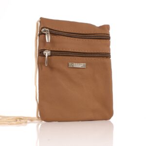 3700 TAN COW HIDE NECK PURSE