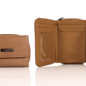 3705 TAN SMALL ZIP ROUND COW HIDE PURSE