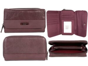 3711 COW HIDE PURSE BURGUNDY