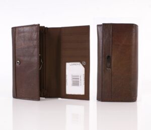 3713 BLACK COW HIDE CONCERTINA PURSE