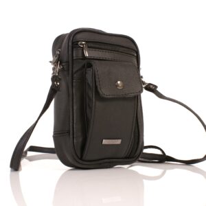 3728 BLACK COW HIDE GENTS WRIST PURSE