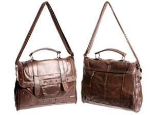 3733 COW HIDE SHOULDER BAG DARK BROWN