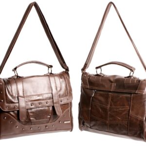 3733 COW HIDE SHOULDER BAG DARK BROWN
