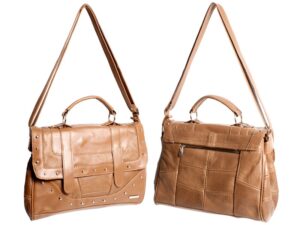 3733 COW HIDE SHOULDER BAG TAN