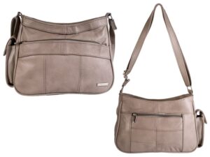 3743 MINK COW HIDE BAG TWIN TOP + 2 ZIPS