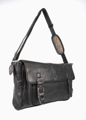 3753 BLACK C.HIDE FLAPOVER BUSINESS/STUDENT BAG